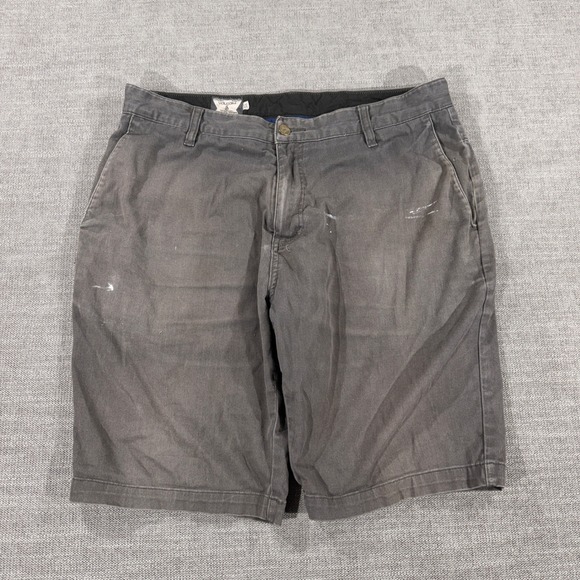 Volcom Other - Volcom Chino Shorts Mens 34 Gray Fair Distressed Paint Splatter Skate Casual